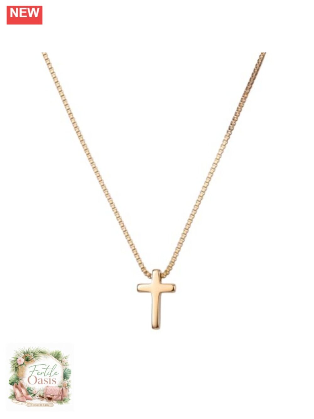 Dainty Gold Plated Cross Pendant Necklace for Women